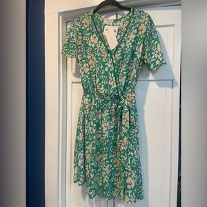 Nwt-Sienna Sky-Floral Green Dress